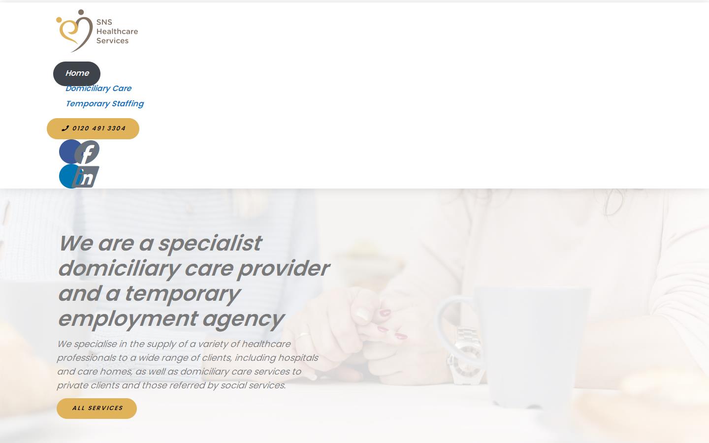 SNS Healthcare Services Website