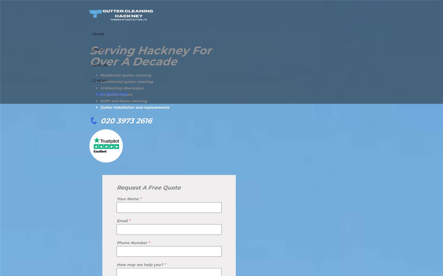 Hackney Gutter Cleaning Website