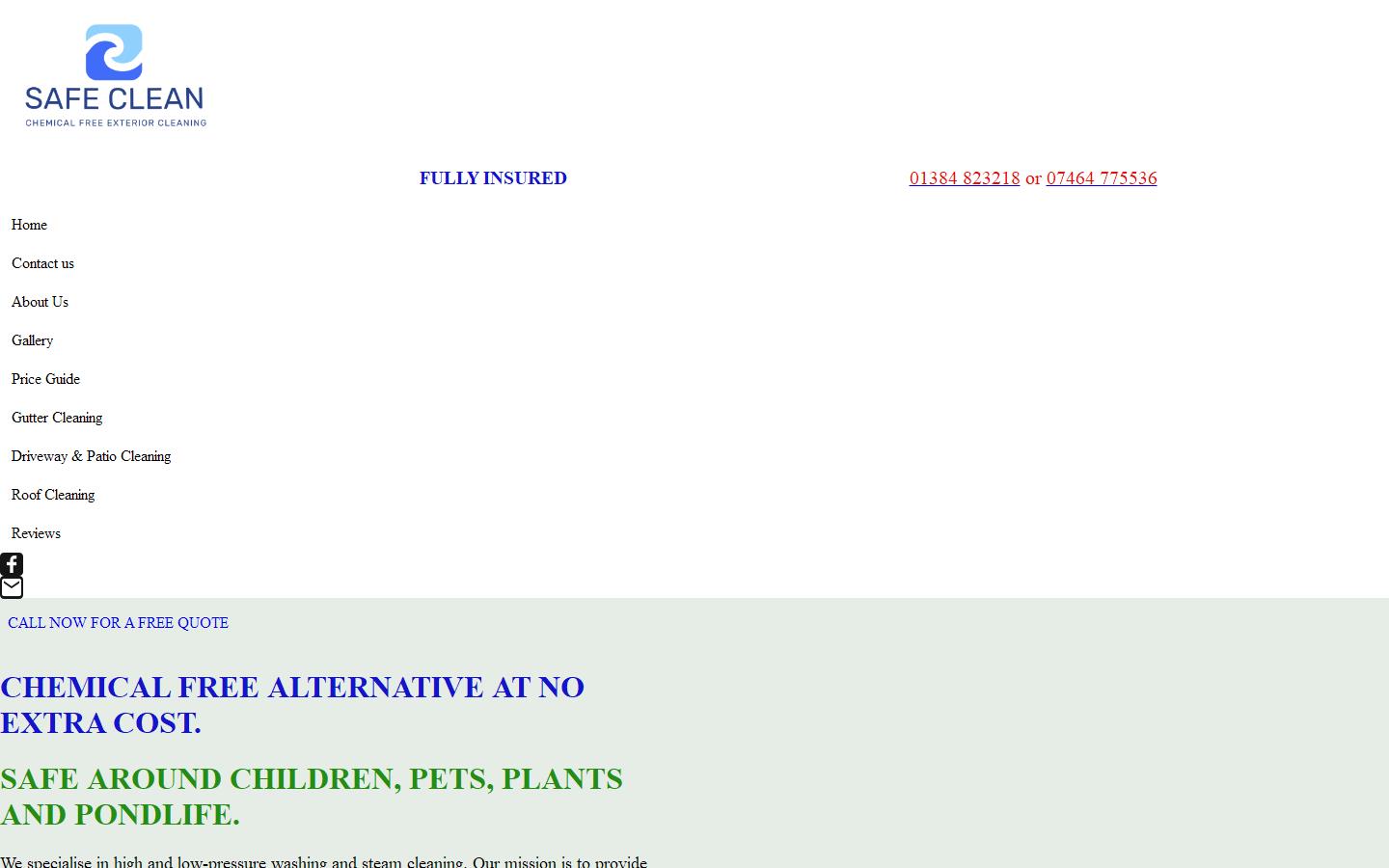 Safe Clean Exterior Website