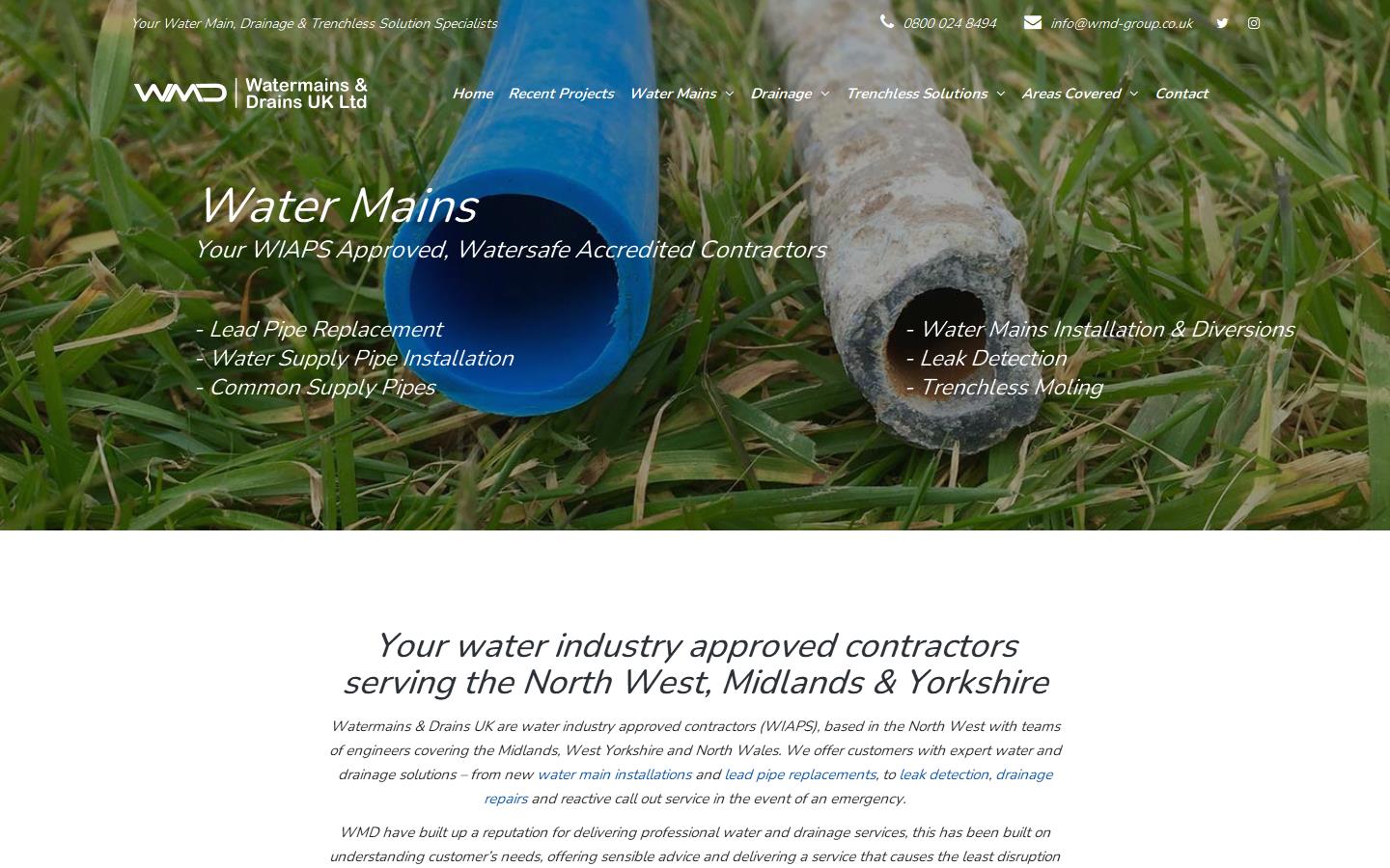 Watermains & Drains UK Ltd Website