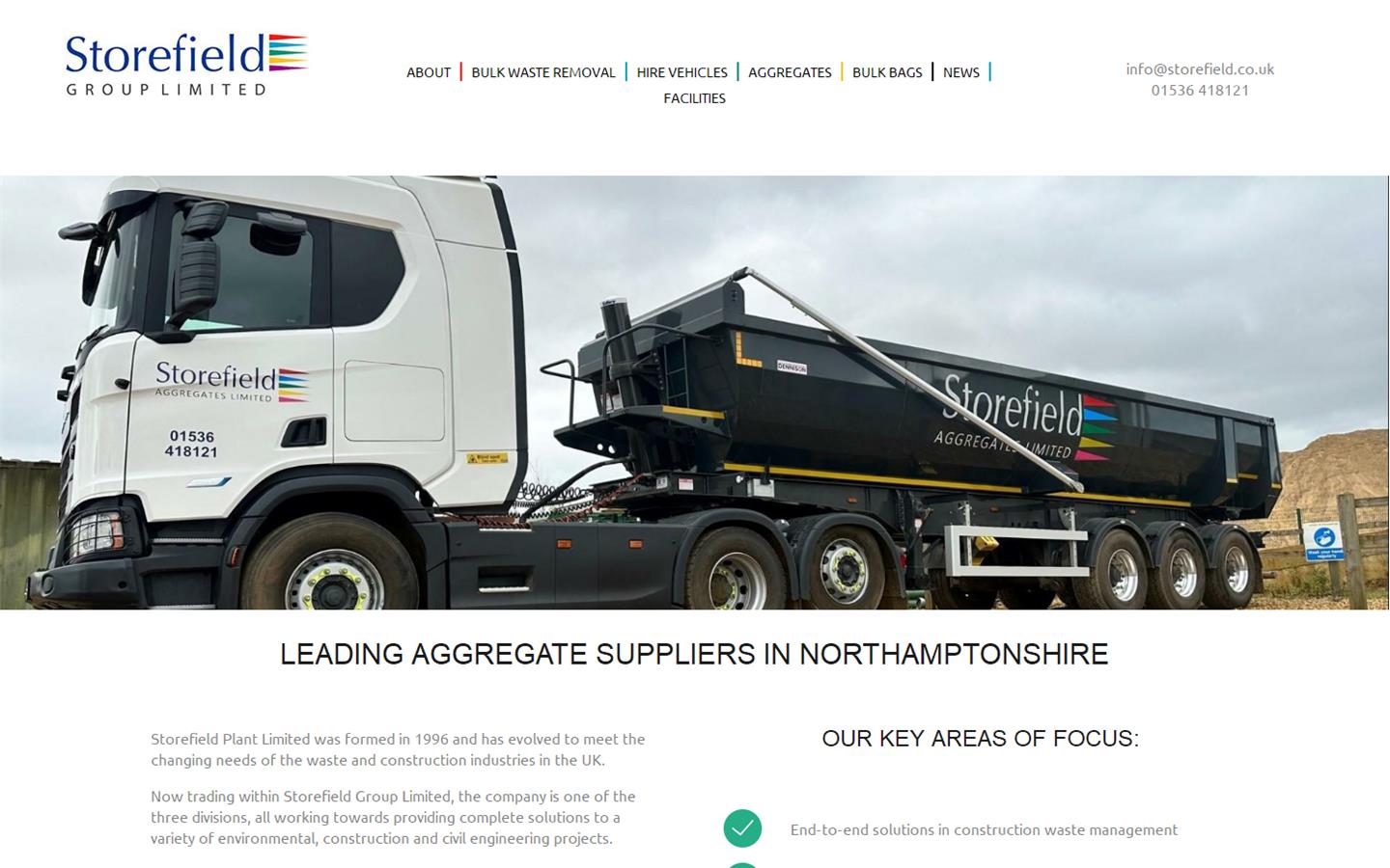 Storefield Aggregates Limited Website