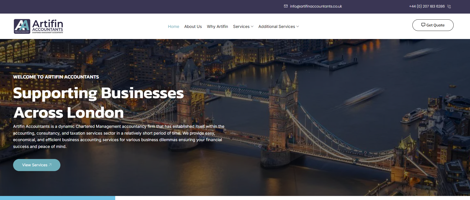 Artifin Accountants Website