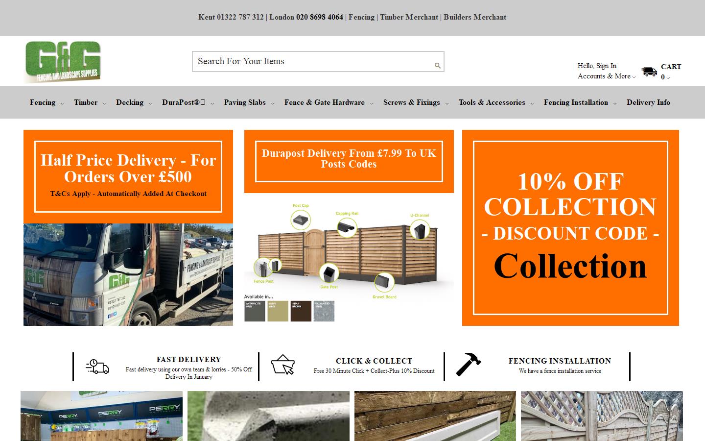 G&G Fencing & Landscaping Supplies Website