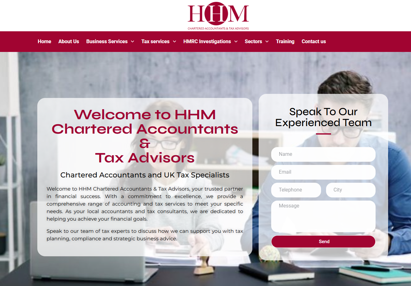 HHM Chartered Accountants & Tax Advisors Website