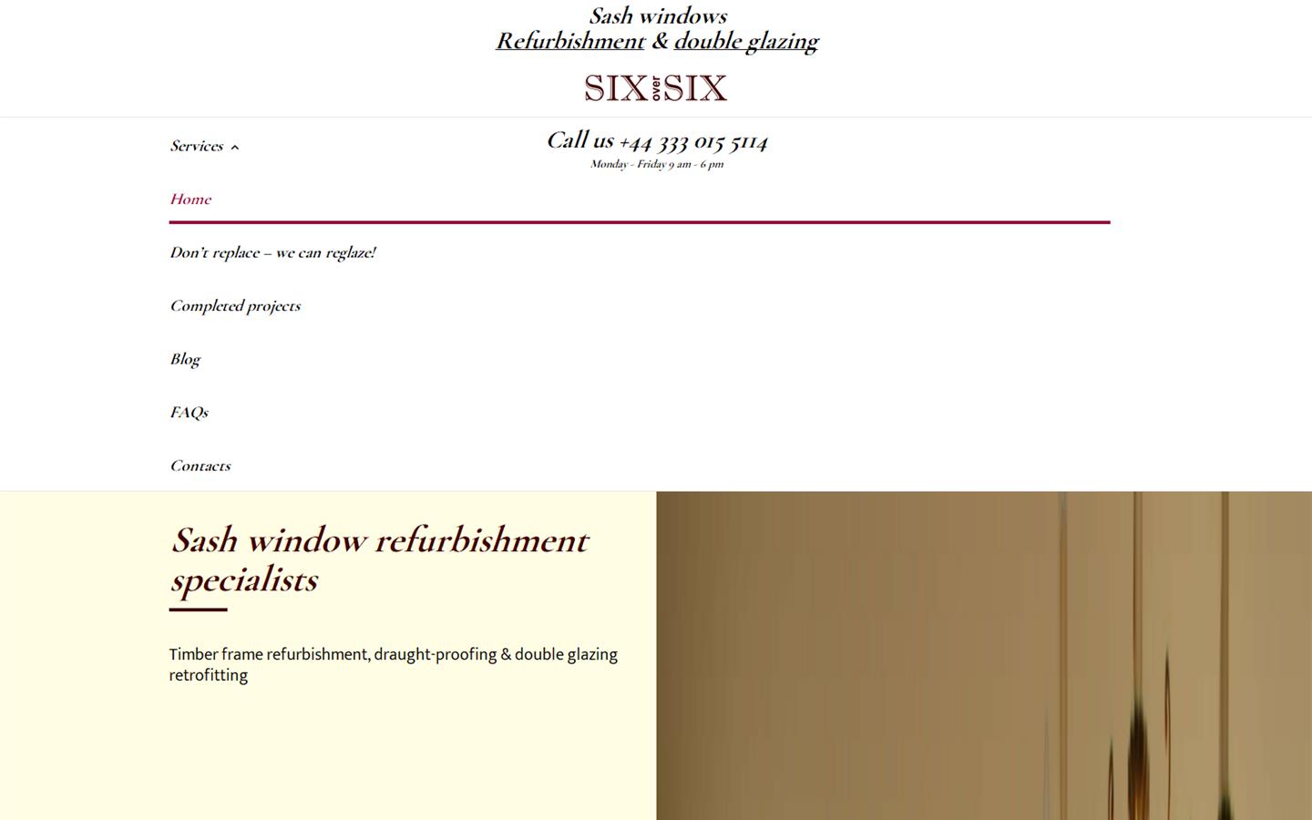 Six over Six Windows Website