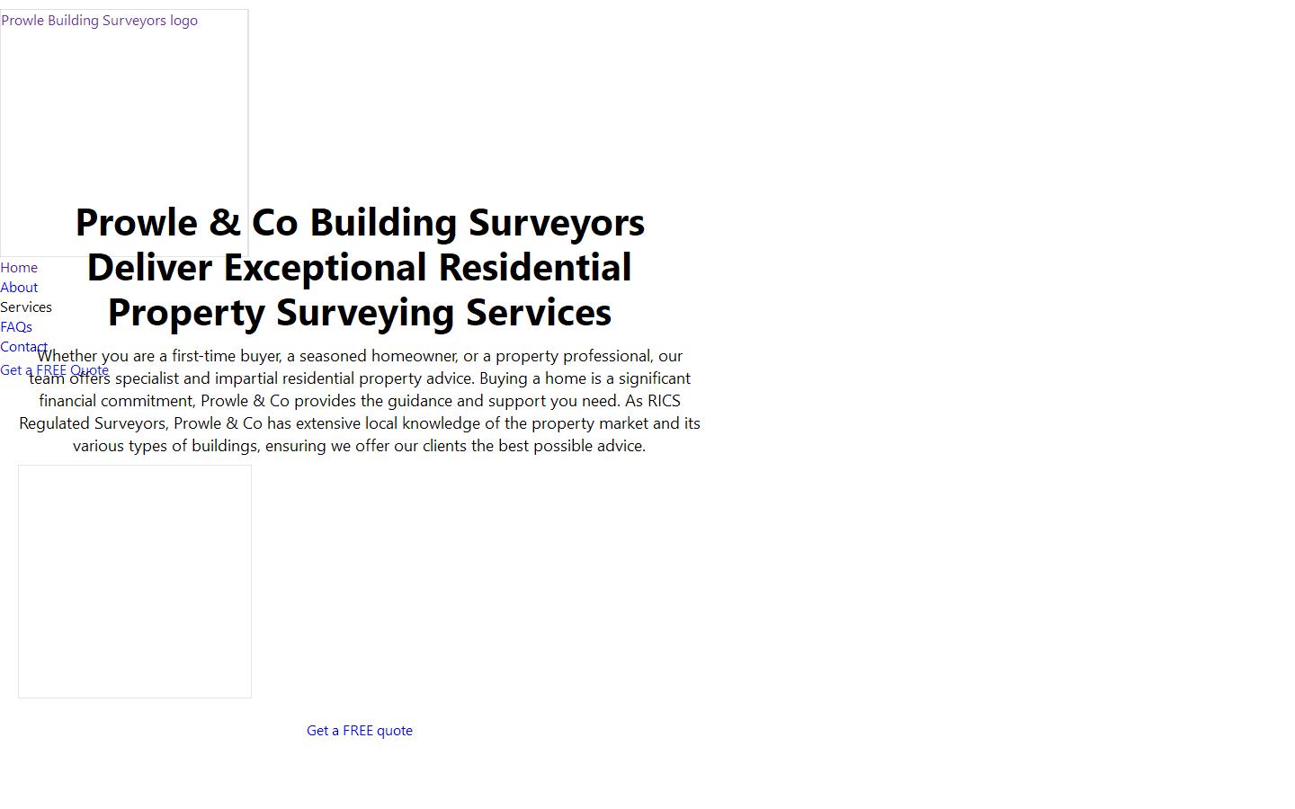 Prowle & Co Building Surveyors Website