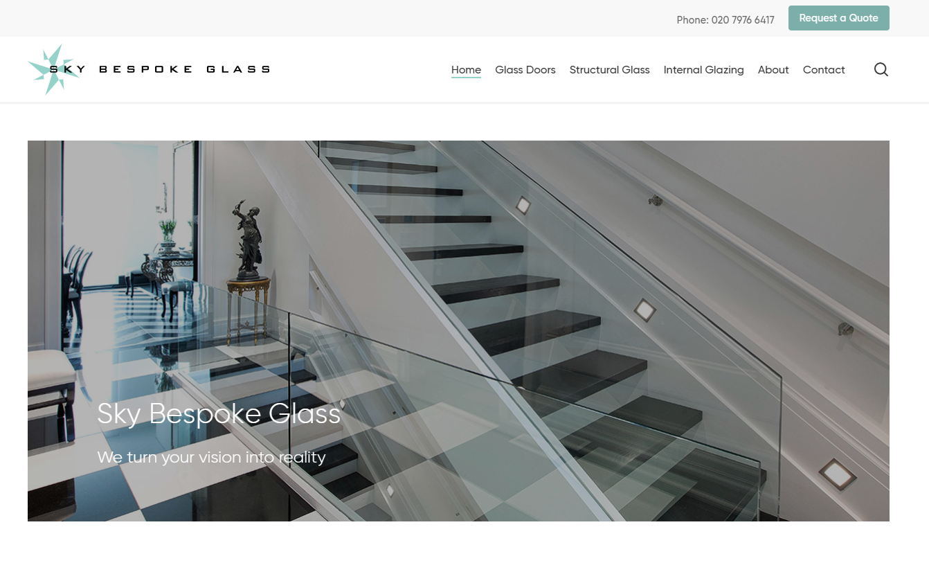 Sky Bespoke Glass Website