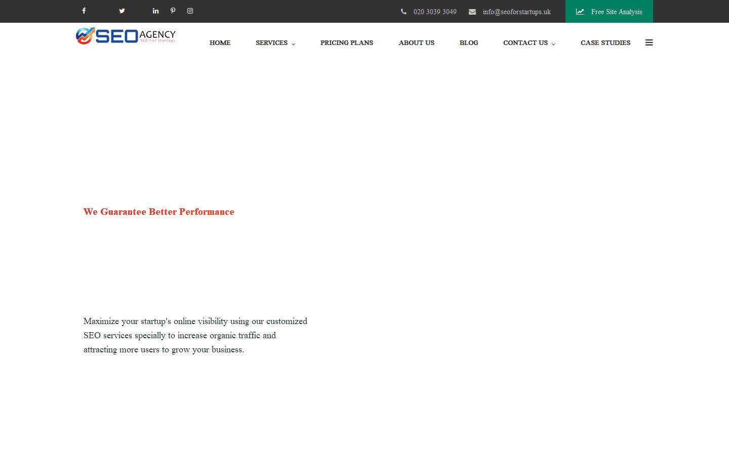 SEO Agency For Startups Website