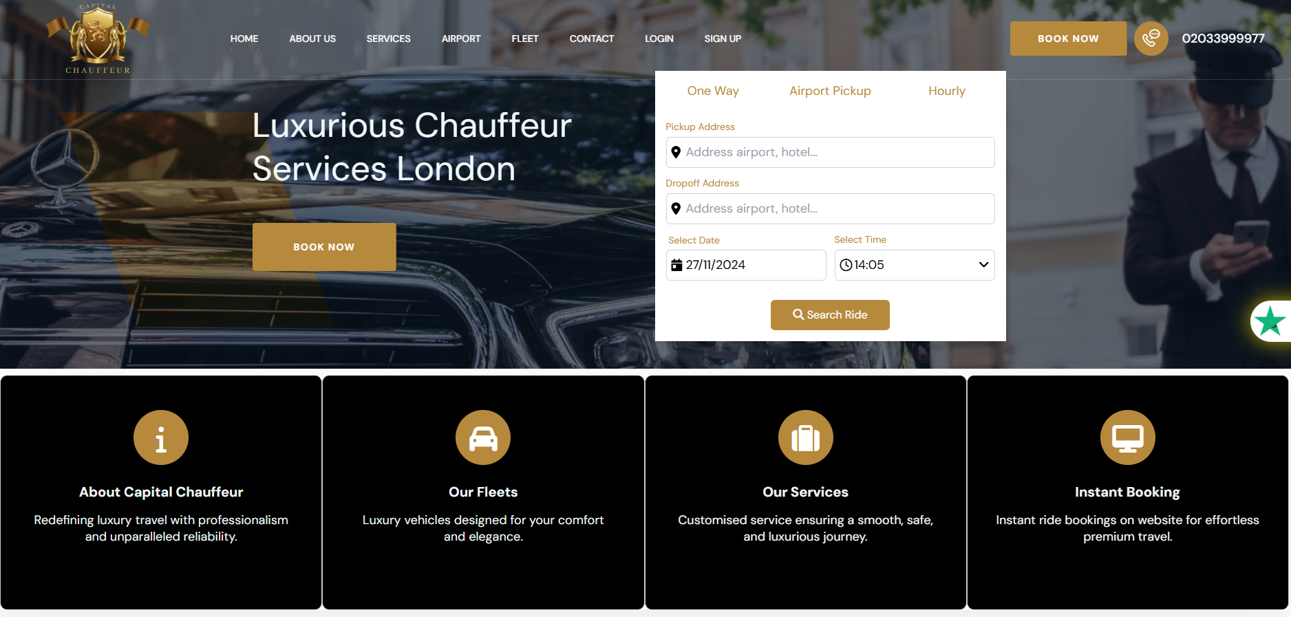 Capital Chauffeur Website