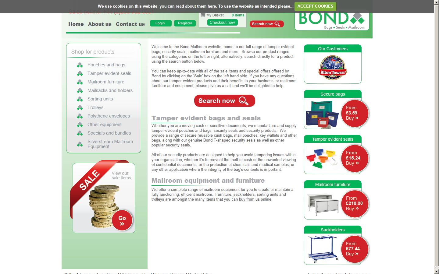 Bond Mailroom Ltd Website