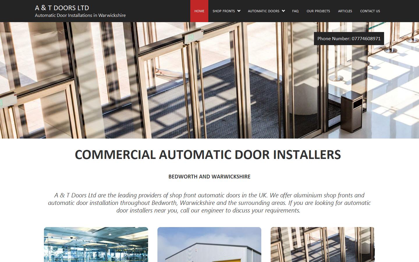 A & T Doors Ltd Website