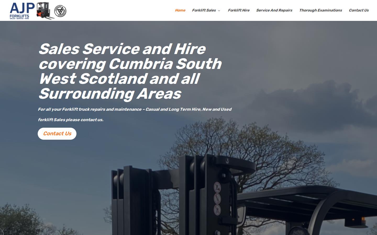 AJP Forklifts Ltd Website