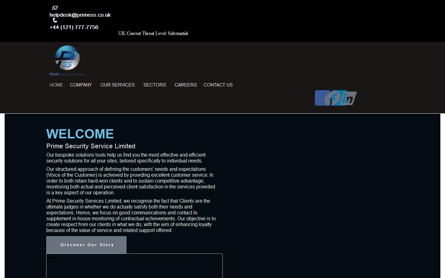 Prime Security Services Limited Website