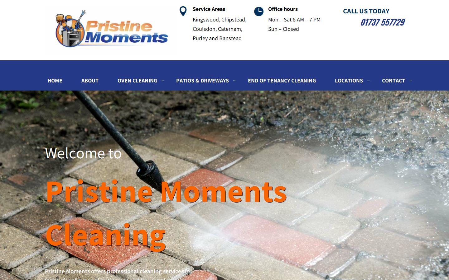 Prisitne Moments Cleaning Website