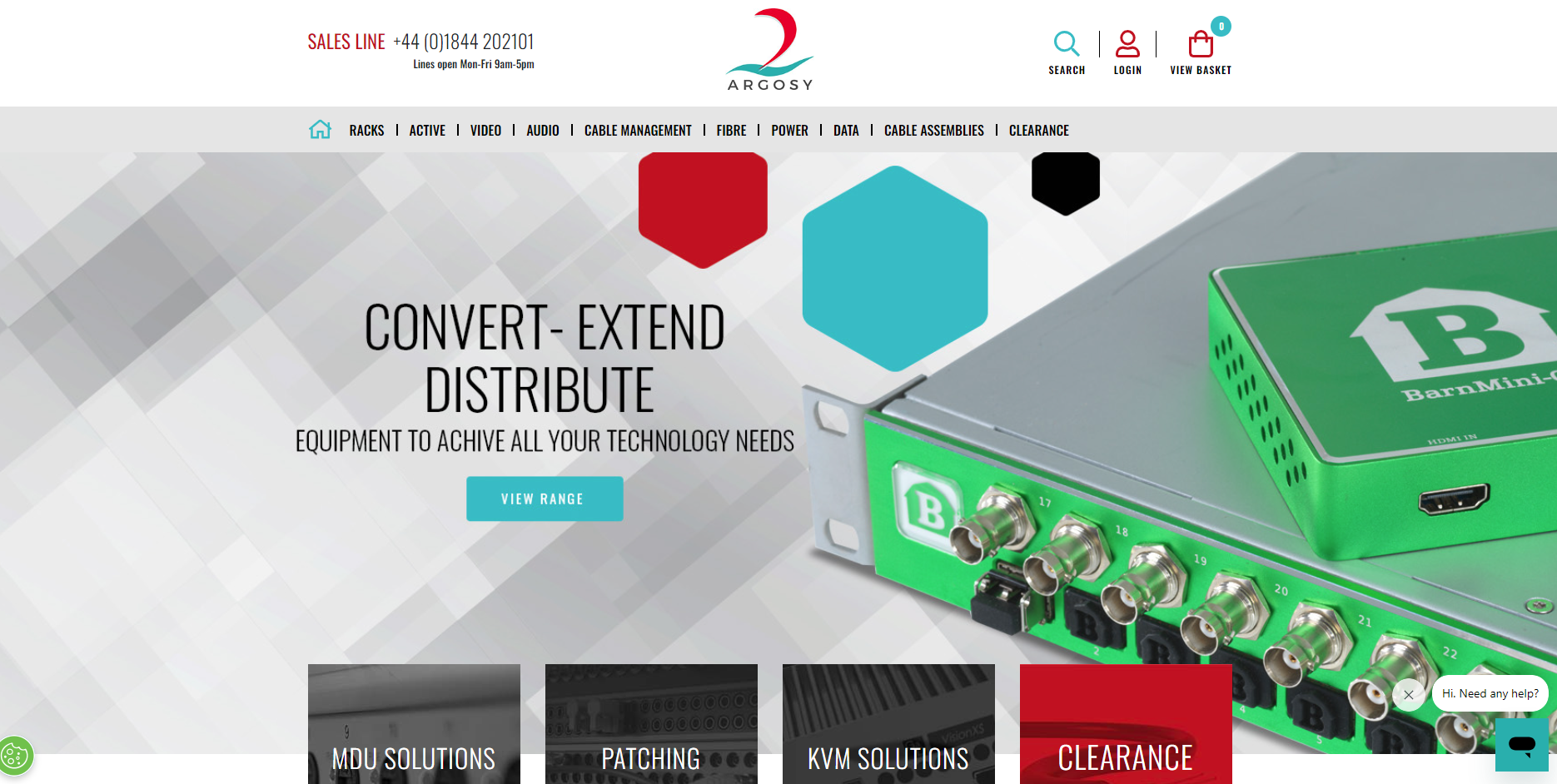 Argosy Cable Warehouse Ltd Website