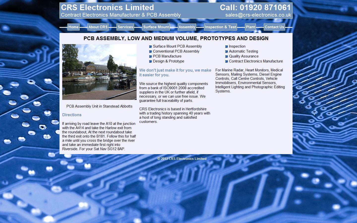 CRS Electronics Ltd Website