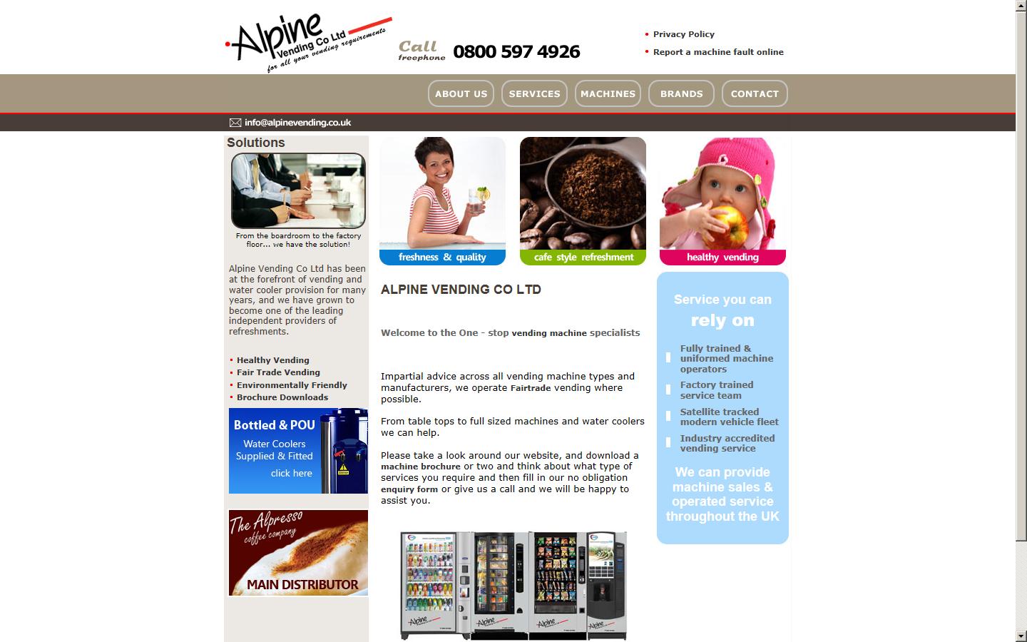 Alpine Vending Co Ltd Website