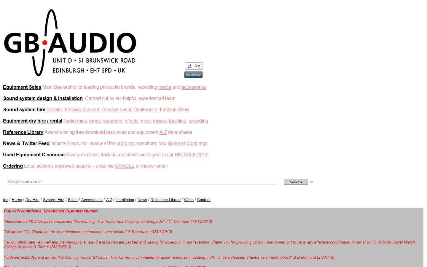 GB Audio Website