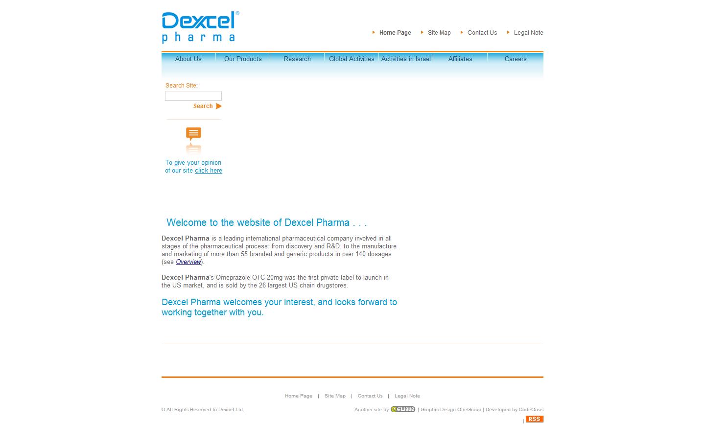Dexcel Pharma Website