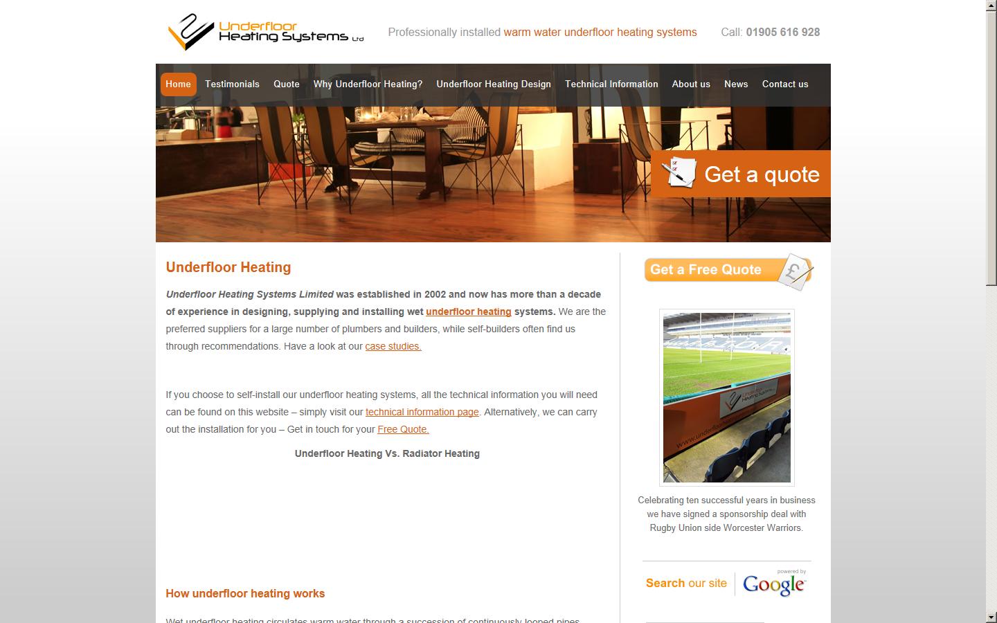 Underfloor Heating Systems Ltd Website
