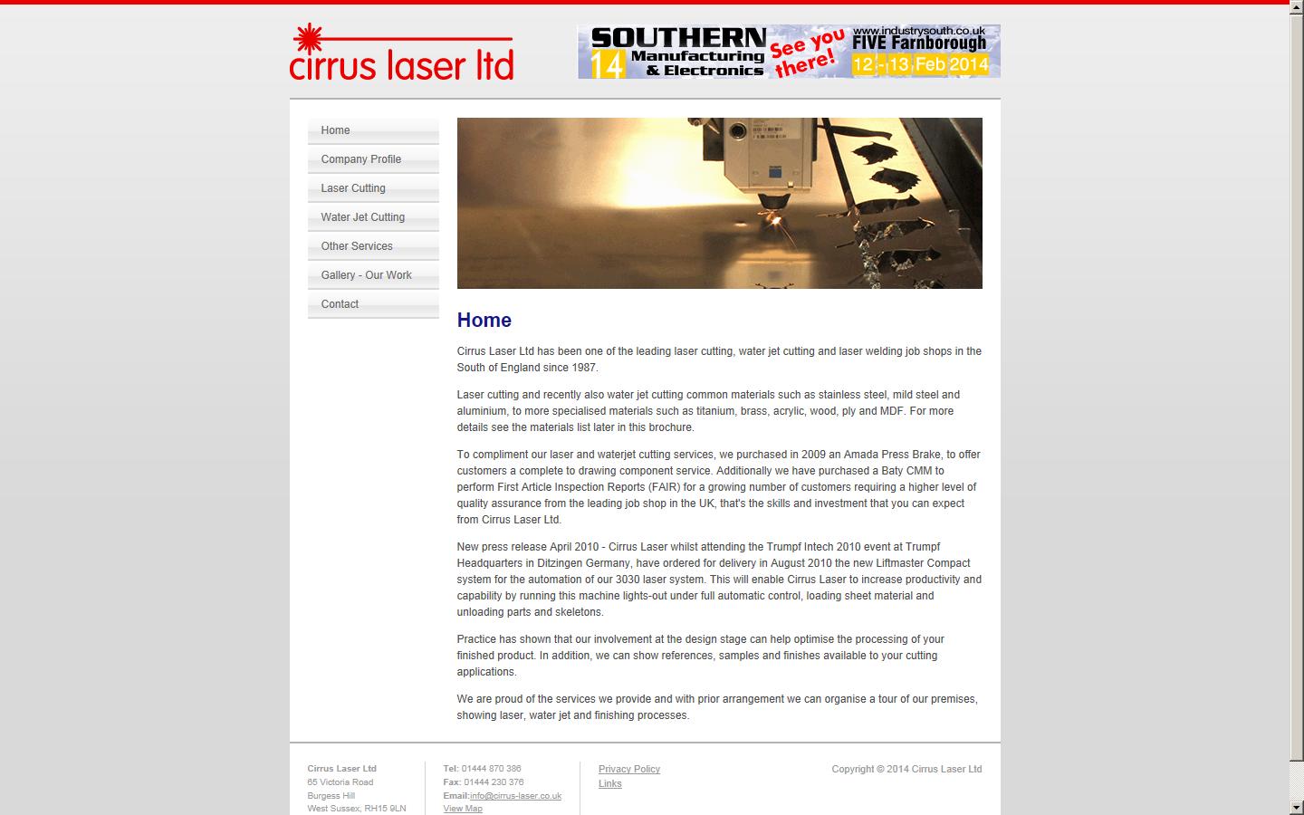 Cirrus Laser Ltd Website