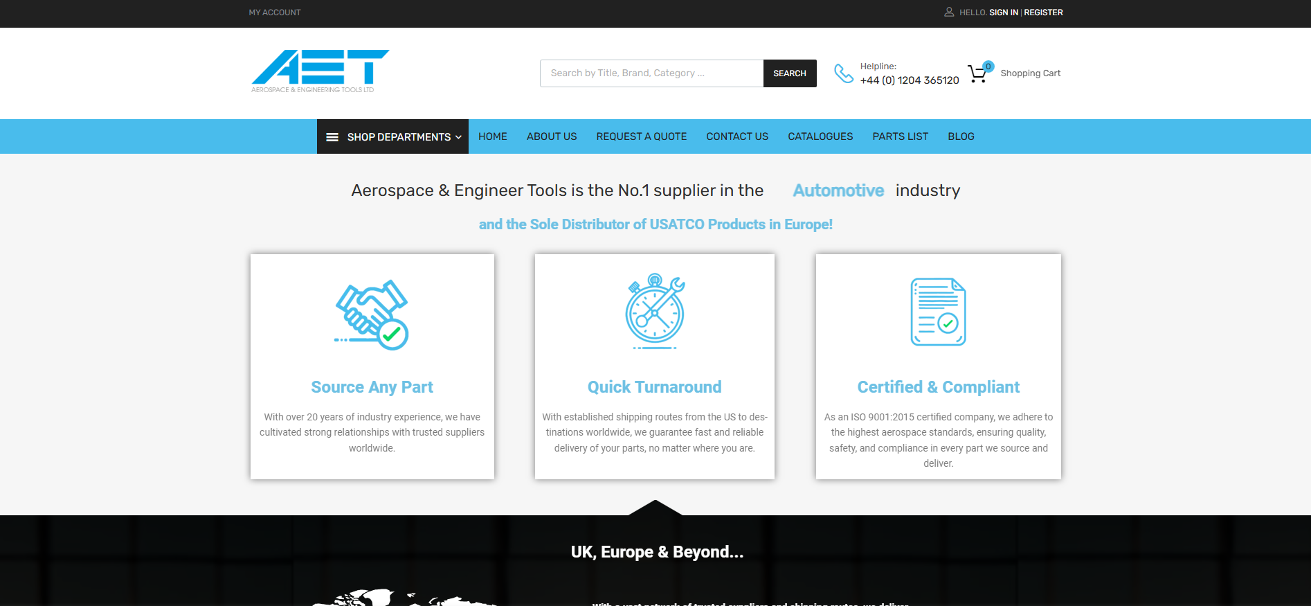 Aerospace & Engineering Tools Ltd Website