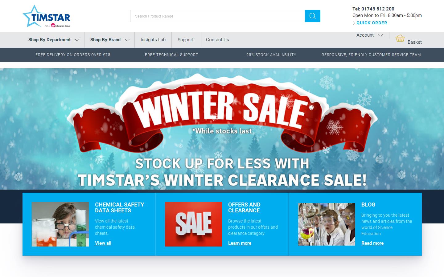 Timstar Laboratory Suppliers Ltd Website