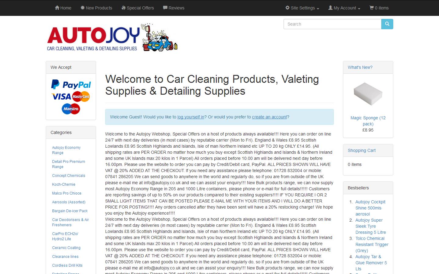 Autojoy Valeting Supplies Website