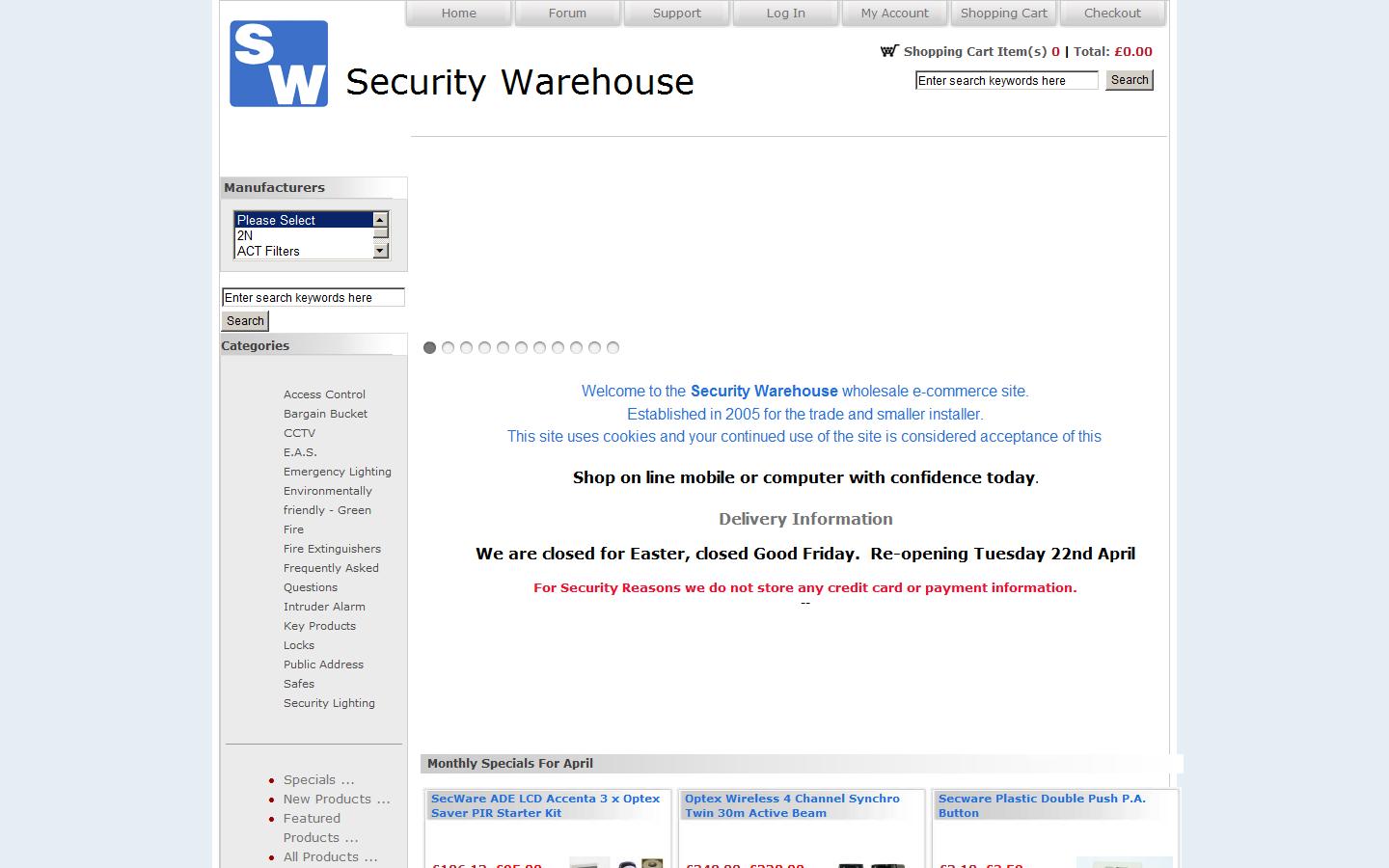 Security Warehouse Website