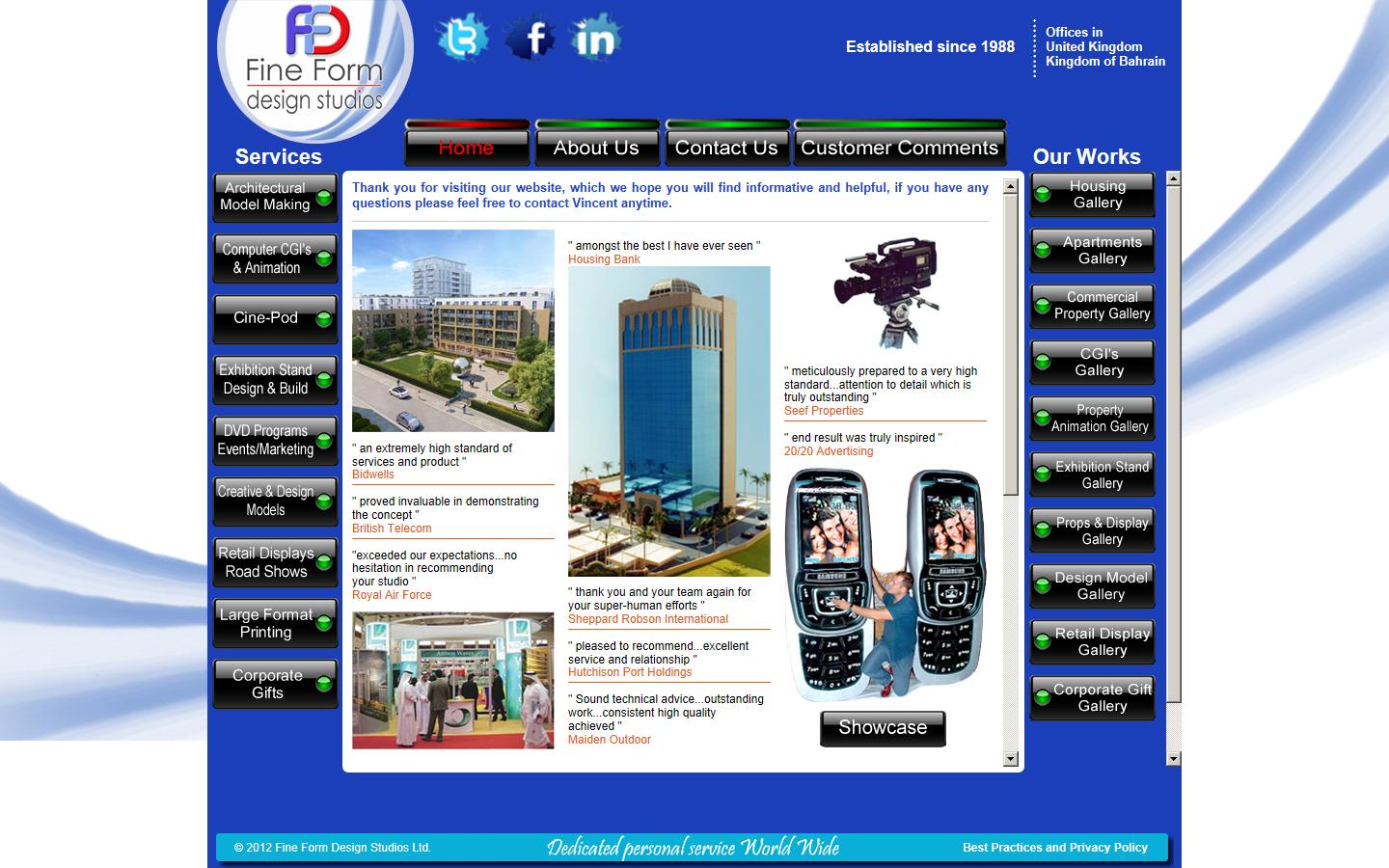 Fine Form Design Studios Website