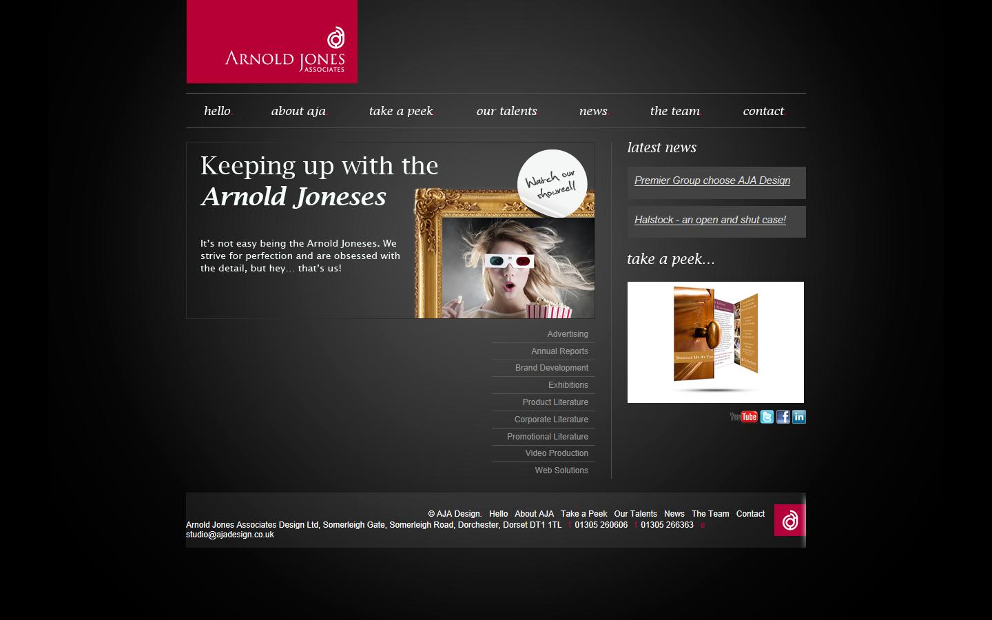 Arnold Jones Associates Design Ltd Website
