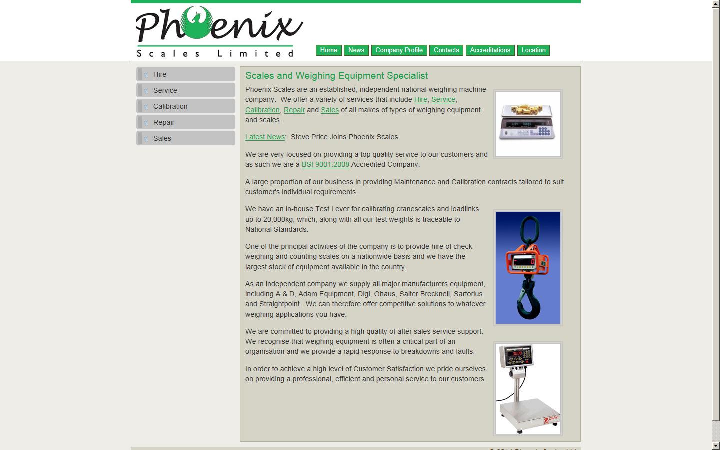 Phoenix Scales Ltd Website