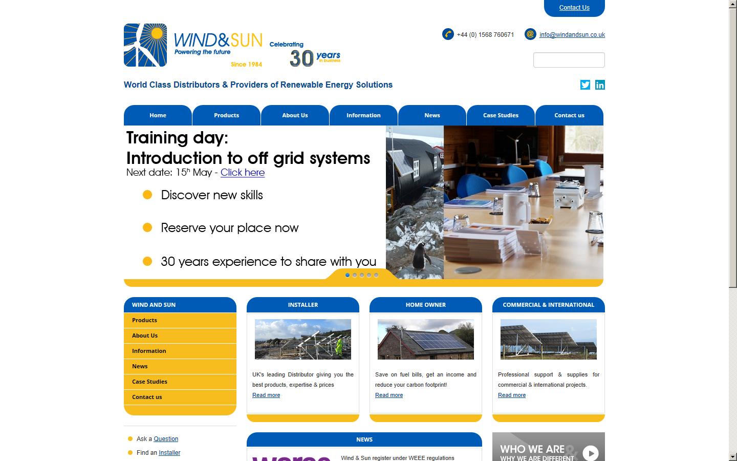 Wind & Sun Ltd Website