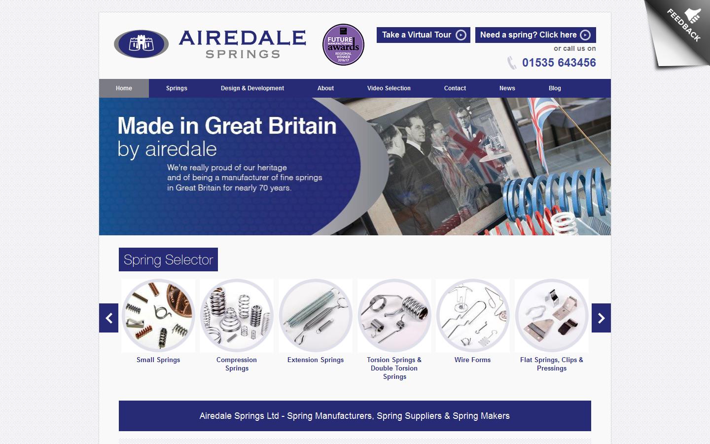 Airedale Springs Ltd Website