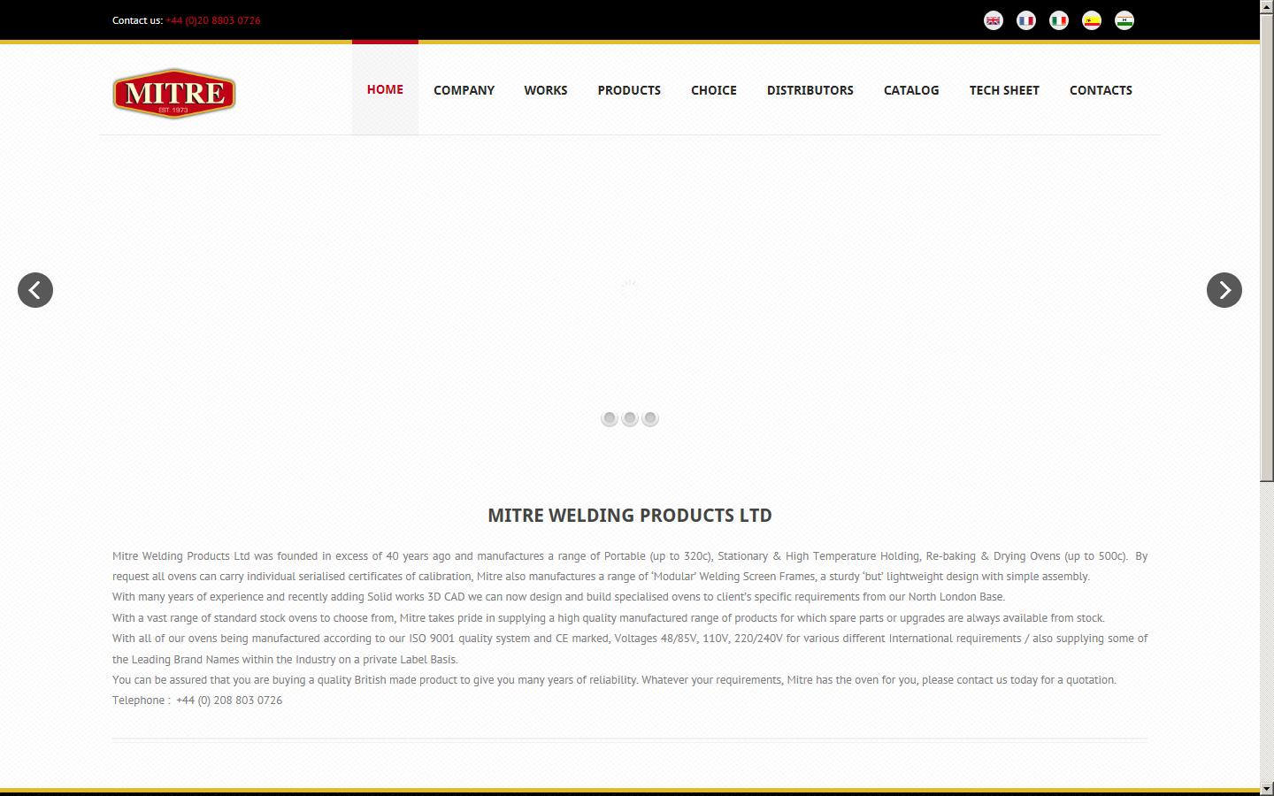 Mitre Welding Products Ltd Website