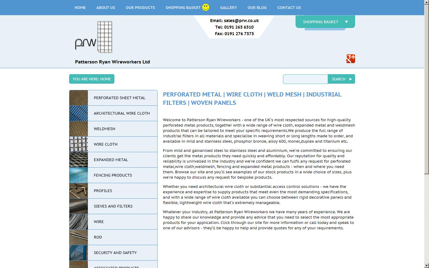 Patterson Ryan Wireworkers Ltd Website