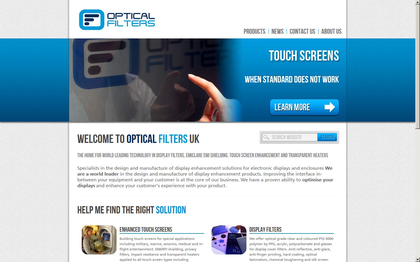 Optical Filters Ltd Website