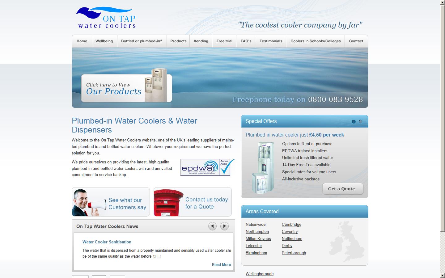 On Tap Water Coolers Ltd Website