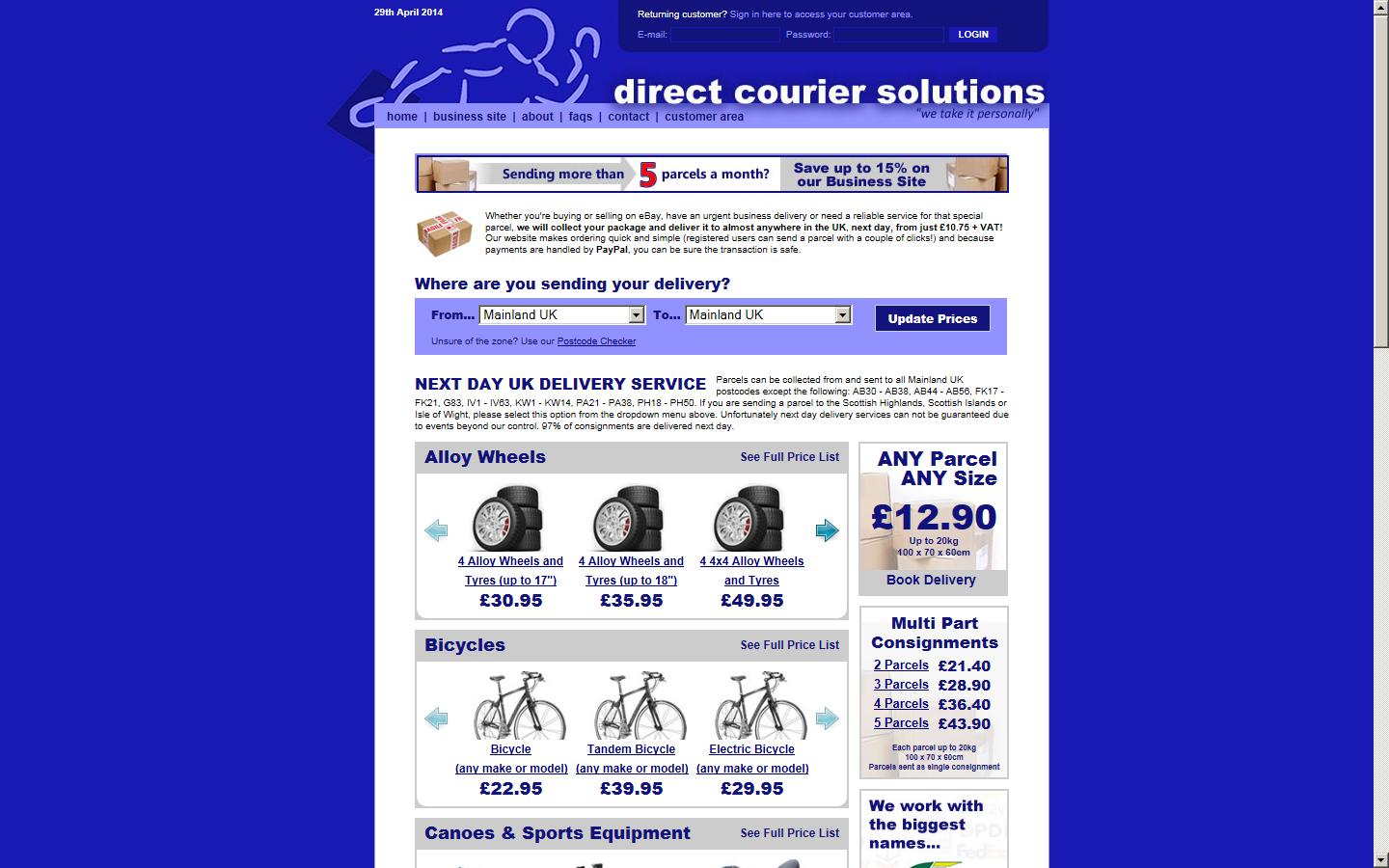 Direct Courier Solutions Ltd Website