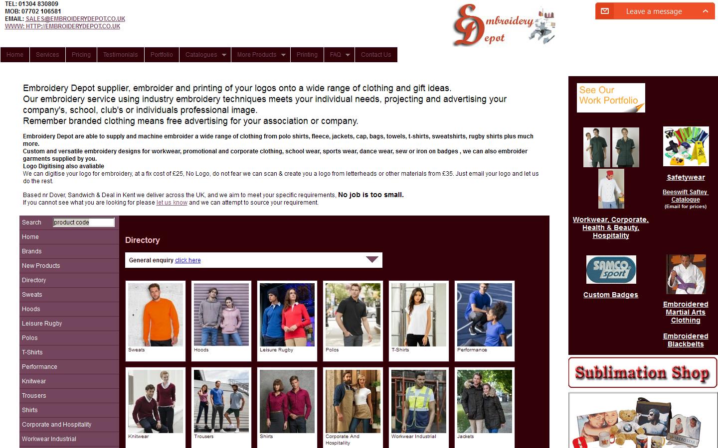 Embroidery Depot Website