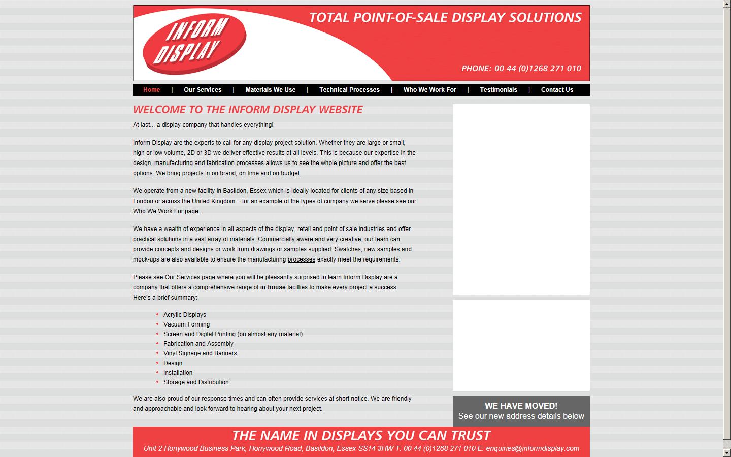 Inform Display Limited Website