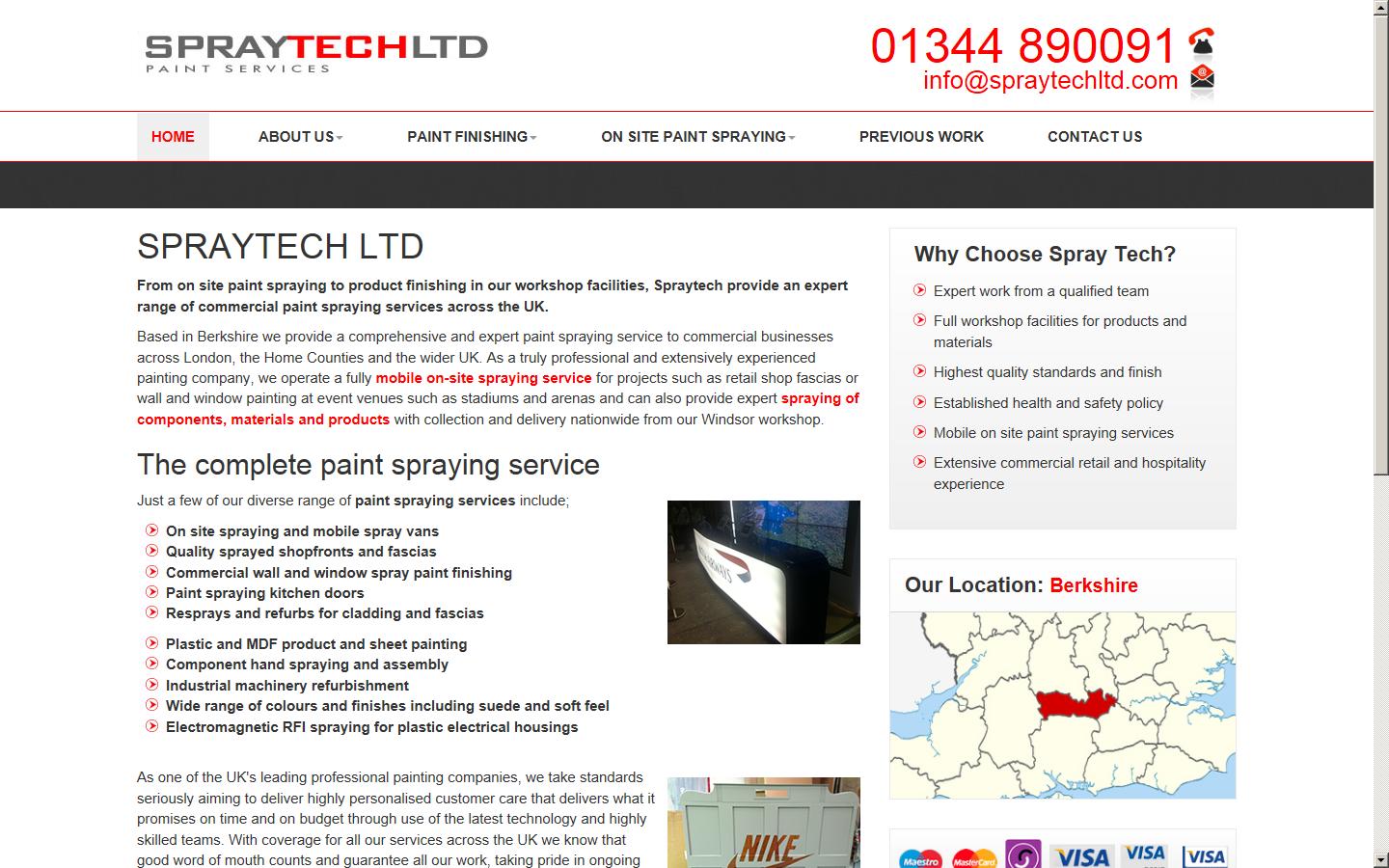 Spraytech Paint Services Ltd Website