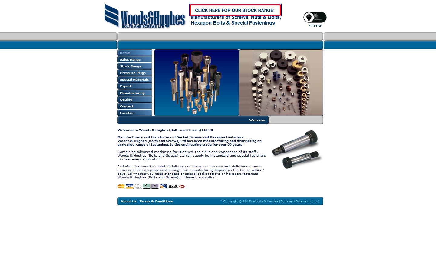 Woods and Hughes (Bolts and Screws) Ltd Website