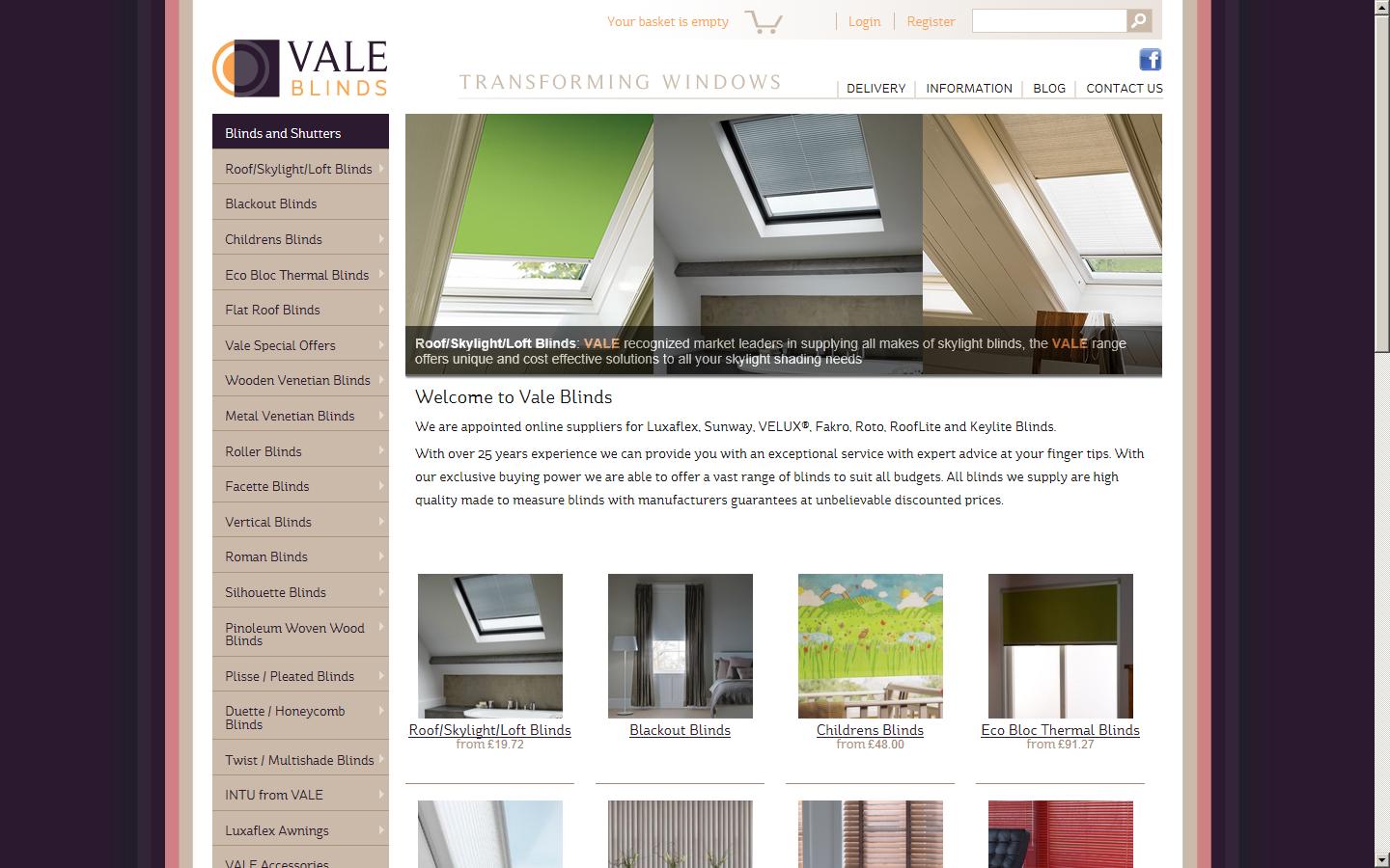 vale blinds direct Ltd Website
