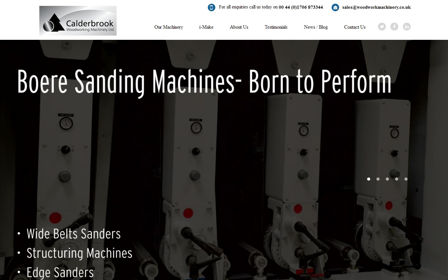 Calderbrook Woodworking Machinery Website