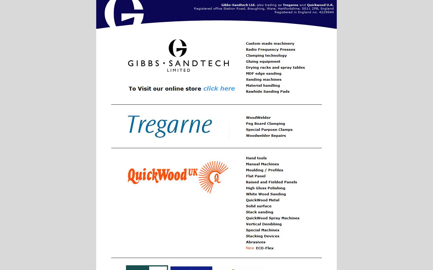 Gibbs Sandtech Ltd Website