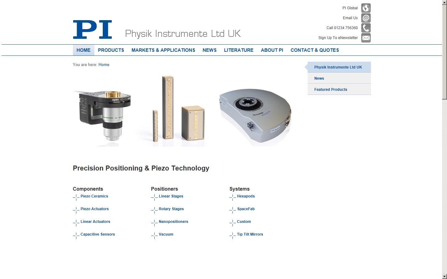 Physik Instrumente Ltd Website
