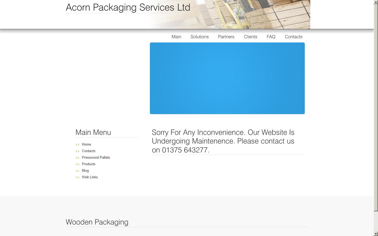 Acorn Packaging Services Ltd Website