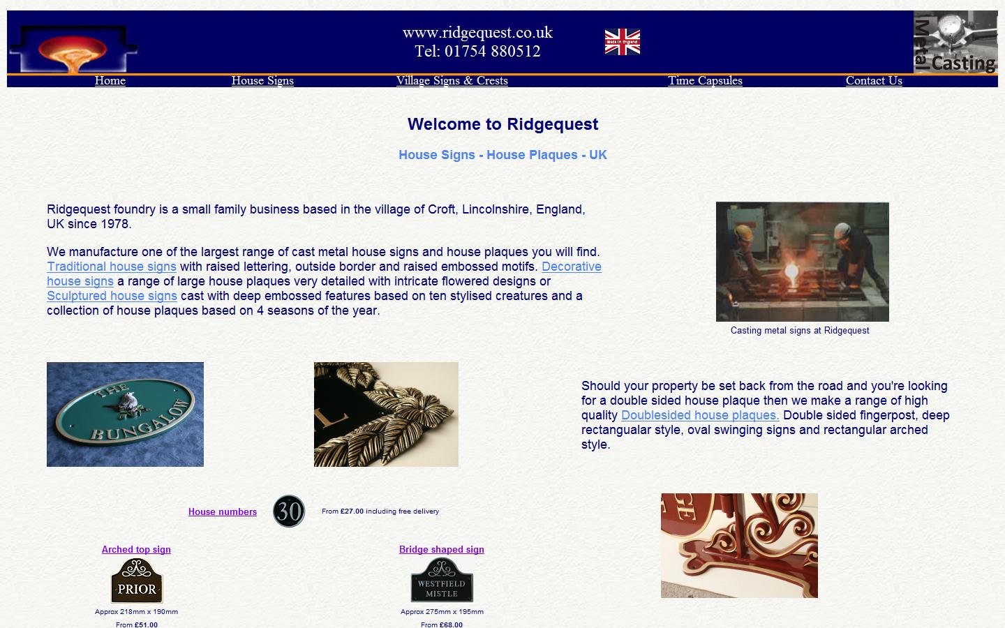 Ridgequest House Signs Website