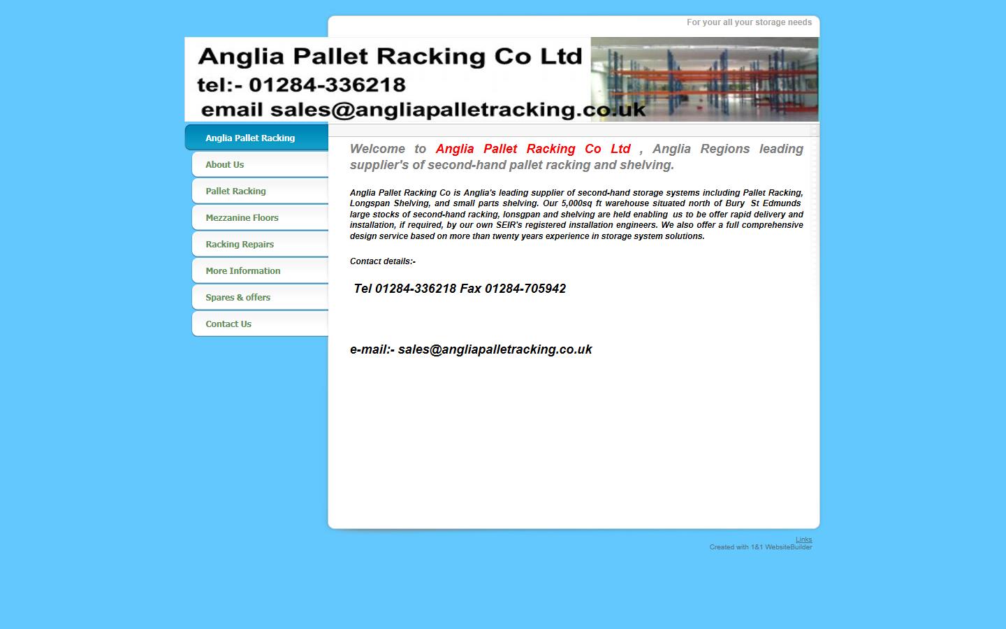 Anglia Pallet Racking Co Ltd Website